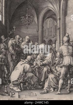 Die Beschneidung. Künstler: Hendrick Goltzius, Niederländisch, 1558–1617 Künstler, Manier von: Albrecht Dürer, Deutsch, 1471–1528 Stockfoto