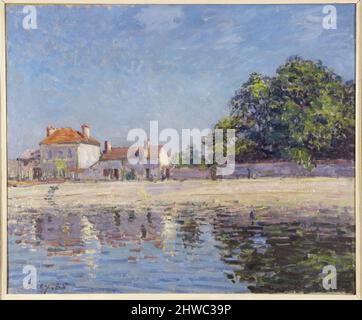 Bords du Loing, Saint-Mammes (der Fluss Loing bei Saint-Mammes). Künstler: Alfred Sisley, Französisch, 1839–1899 Stockfoto