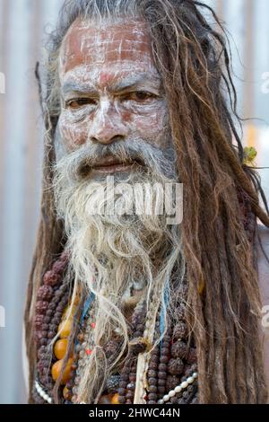 Indien, Hindu, Festival, Ganges, Ikone, Kumbh Mela, Wallfahrt, Ganges River, Travel India,Holy River, Religion. Hinduismus, Naga, Sadhu, Diwali, Festival Stockfoto