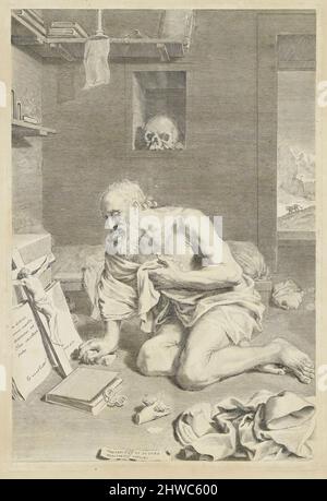 St. Jerome. Künstler: Claude Mellan, Französisch, 1598–1688 Stockfoto