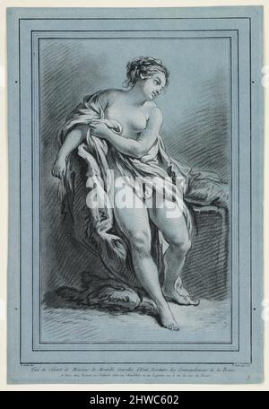 Une Baigneuse (A Bather). Graveur: Louis-Marin Bonnet, französisch, 1736–1793After: François Boucher, französisch, 1703–1770 Stockfoto