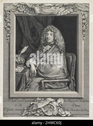 Porträt von Molière. Künstler: Jacques Firmin Beauvarlet, französisch, 1731–1797After: Sébastien Bourdon, französisch, 1616–1671 Stockfoto