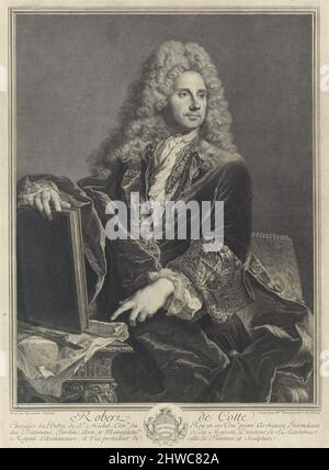 Robert de Cotte. Künstler: Pierre Drevet, französisch, 1663–1738After: Hyacinthe Rigaud, französisch, 1659–1743 Stockfoto