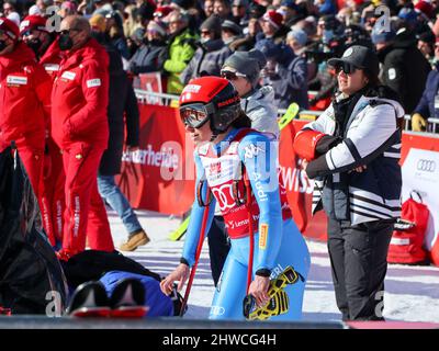 Lenzerheide, Italien. 05. März 2022. Federica Brignone (ITA) während 2022 FIS Ski World Cup - Women Super G, alpines Skirennen in Lenzerheide, Italien, März 05 2022 Quelle: Independent Photo Agency/Alamy Live News Stockfoto