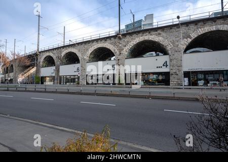 Viadukt Street Shops - Renewal Area in Zurich West - Zürich, Schweiz Stockfoto