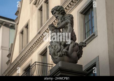 Samson Brunnen - im XVI Jahrhundert erbaut - Zürich, Schweiz Stockfoto