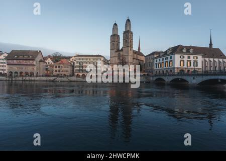 Grossmünster Kirche - Zürich, Schweiz Stockfoto