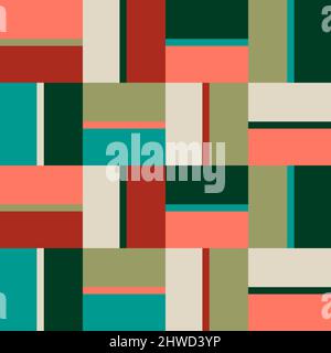 Nahtloses Muster mit geometrischen Motiven in 6 Farben Stockfoto
