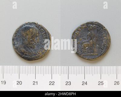 Münze von Maximinus I., Kaiser von Rom aus Nikomedia. Herrscher: Maximinus I., Kaiser von Rom, ca. 173–238 n. Chr., regiert 235–38 Münzstätte: Nikomedia Künstler: Unbekannt Stockfoto