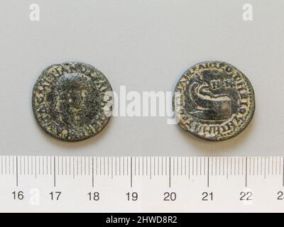 Münze von Domitian, Kaiser von Rom aus Nikomedia. Herrscher: Domitian, Kaiser von Rom, 51–96 n. Chr., regiert 81–96 Münzstätte: Nikomedia Künstler: Unbekannt Stockfoto