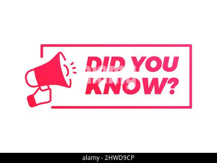 Wussten Sie Schon, Dass Das Werbeetikett Von Megaphone Marketing Aufgesetzt Wurde Stock Vektor