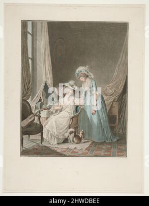 L’aveu difficile (das schwierige Bekenntnis). Künstler: Jean-François Janinet, französisch, 1752–1814After: Niclas Lafrensen, der Jüngere, 1737–1807 Stockfoto