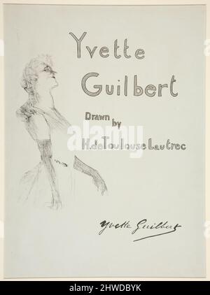Yvette Guilbert, gezeichnet von H. de Toulouse-Lautrec. Lithograph: Unbekannt nach: Henri de Toulouse-Lautrec, französisch, 1864–1901 Stockfoto