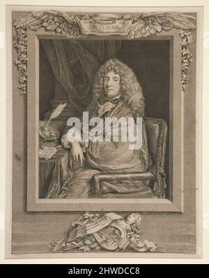 Porträt von Molière. Künstler: Jacques Firmin Beauvarlet, französisch, 1731–1797After: Sébastien Bourdon, französisch, 1616–1671 Stockfoto