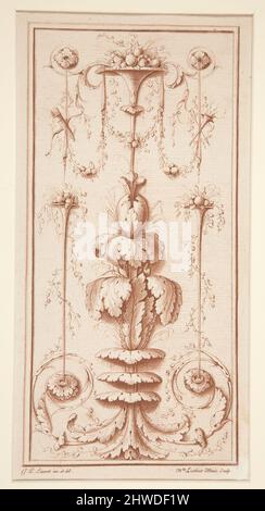 Dekorative Tafel von Recueil d’ornements a l’usage des jeunes artistes…. Künstler: Gilles Paul Cauvet, Französisch, 1731–1788 Stockfoto