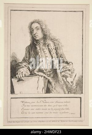 Selbstporträt von Antoine Watteau. Künstler: François Boucher, französisch, 1703–1770After: Jean-Antoine Watteau, französisch, 1684–1721 Stockfoto