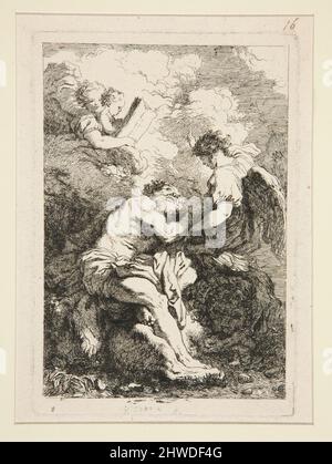 Der heilige Hieronymus und der Engel. Radierer: Jean-Honoré Fragonard, französisch, 1732–1806After: Johann Liss, deutsch, 1597–1631 Stockfoto