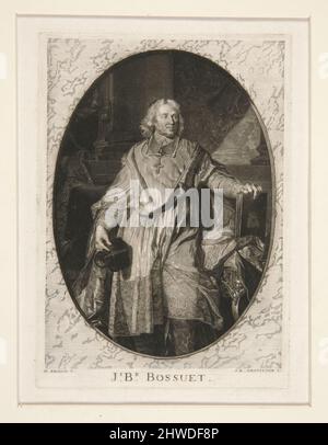 Jacques-Benigne Bossuet. Künstler: Jean Baptiste de Grateloup, französisch, 1735–1817After: Pierre Imbert Drevet, französisch, 1697–1739After: Hyacinthe Rigaud, französisch, 1659–1743 Stockfoto