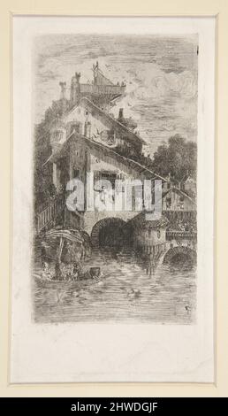 Die Mühle. Künstler: Rodolpe Bresdin, Französisch, 1822–1885 Stockfoto