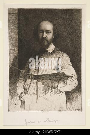Porträt von Daubigny. Künstler: Charles Joshua Chaplin, Französisch, 1825–1891 Stockfoto