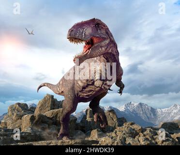 Giganotosaurus aus der Kreidezeit 3D Illustration Stockfoto