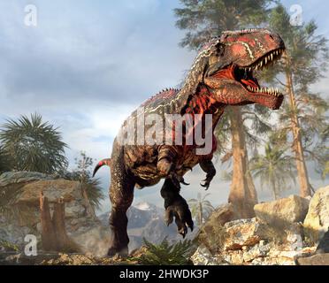 Giganotosaurus aus der Kreidezeit 3D Illustration Stockfoto