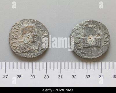 10 Assaria von Gallienus, Kaiser von Rom aus Perge. Herrscher: Gallienus, Kaiser von Rom, ca. 218–268 n. Chr., regiert 253–68 Münzstätte: Perge Künstler: Unbekannt Stockfoto