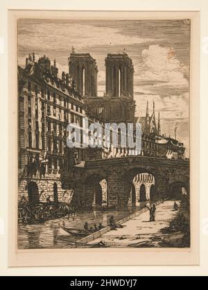 Le Petit Pont, Paris. Künstler: Charles Meryon, Französisch, 1821–1868 Stockfoto