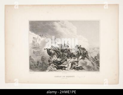 Combat de Benhout. Engraver: Achille Désiré Lefèvre, französisch, 1798–1864After: Lucien-Théophile-Ange-Sosthène Langlois de Chevreville, französisch, 1803-1845 Stockfoto