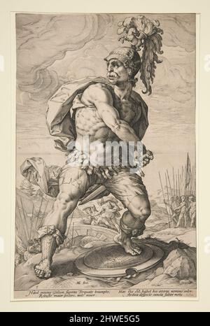 Die Römischen Helden: Titus Manlius Torquatus. Künstler: Hendrick Goltzius, Niederländisch, 1558–1617 Stockfoto