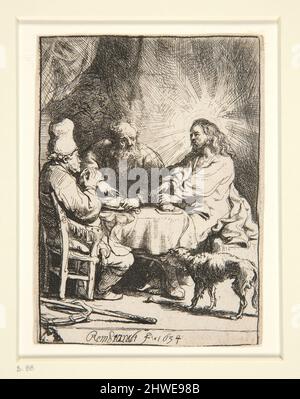 Christus in Emmaus: Der kleinere Teller. Künstler: Rembrandt (Rembrandt van Rijn), Niederländisch, 1606–1669 Stockfoto