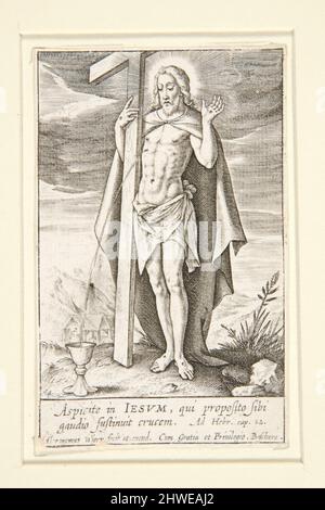 Christus als Erlöser. Künstler: Hieronymus Wierix, Flämisch, 1553–1619 Stockfoto