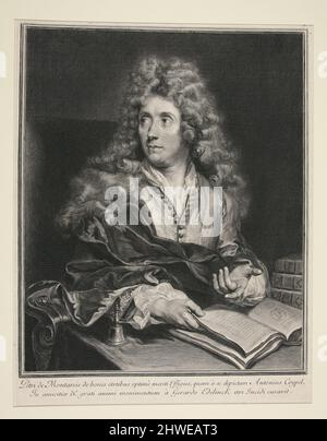 Porträt von Antoine Coypel. Künstler: Gérard Edelinck, Flämisch, aktives Frankreich, 1640–1707 Stockfoto