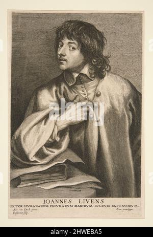 Porträt von Joannes Livens. Stecher: Lucas Vorsterman der Ältere, Flämisch, 1595–1675After: Anthony van Dyck, Flämisch, 1599–1641 Stockfoto