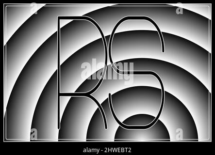 Unterschrift mit den beiden Großbuchstaben RS , contur Stockfoto