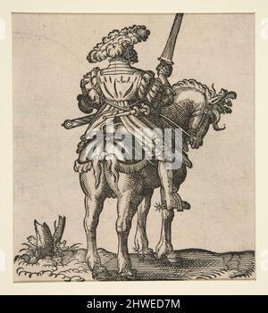 Soldat auf dem Pferderack. Künstler: Jost Amman, Schweizer, 1539–1591, aktives Deutschland Stockfoto