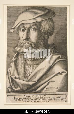 Selbstporträt im Alter von 35 Jahren. Künstler: Heinrich Aldegrever, Deutschland, 1502–1555/61 Stockfoto