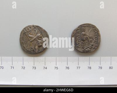 Tetradrachme von Tigranes I. aus Antiochien. Herrscher: Tigranes I, 97-56 v. Chr. Prägeanstalt: Antioch Künstler: Unbekannt Stockfoto