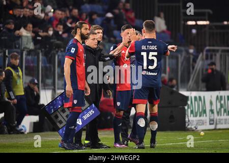 Unipol Domus, Cagliari, Italien, 05. März 2022, Pavoletti während des Spiels Cagliari Calcio gegen SS Lazio - italienische Fußballserie A Stockfoto