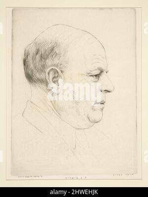 H. N. Bialik (Porträt des Kopfes im Profil). Künstler: Hermann Struck, Deutsch, 1876–1944 Stockfoto