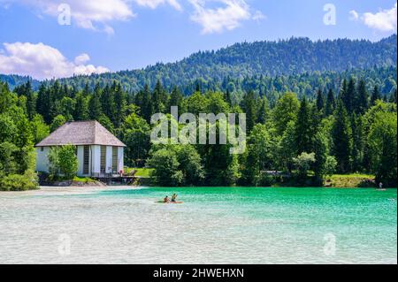 Walchensee - in der Nähe von Berg Herzogstand und Kochel am See - schönes Reiseziel in Bayern, Deutschland Stockfoto