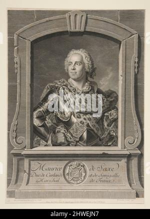 Maurice de Saxe, Duc de Curlande et de Semigallie, Maréchal de France. Künstler: Johann Georg Wille, Deutsch, 1715–1808 Stockfoto