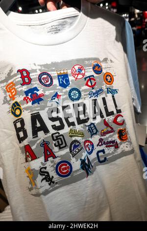 Major League Baseballflagship Store im Rockefeller Center, New York City, USA Stockfoto