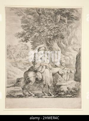 Flug nach Ägypten. Künstler: Stefano Della Bella, Italienisch, 1610–1664 Stockfoto