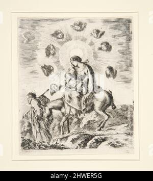 Flug nach Ägypten. Künstler: Stefano Della Bella, Italienisch, 1610–1664 Stockfoto