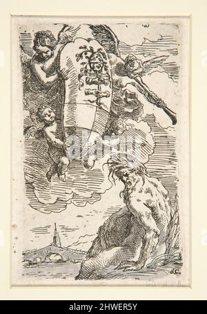 Frontispiz. Künstler: Simone Cantarini, Italienisch, 1612–1648 Stockfoto