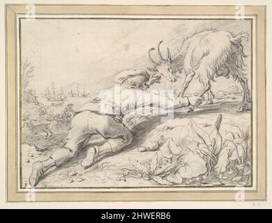 Junge fängt eine Ziege. Künstler: Jacob Gerritsz Cuyp, Niederländisch, 1594–1651 Stockfoto