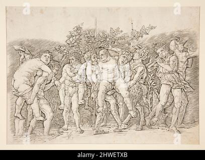 Bacchanalian Group mit Silenus. Danach: Andrea Mantegna, Italiener, ca. 1431–1506 Stockfoto