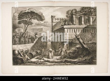 Veduta del Sepulcro di Marnia negl’avanzi dell’antica Citta di Pompei. Künstler: Francesco Piranesi, italienisch, 1756–1810After: Louis-Jean Desprez, französisch, 1743–1804 Stockfoto