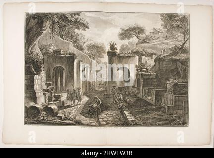 Veduta della Porta dell’antica Citta di Pompei. Künstler: Francesco Piranesi, italienisch, 1756–1810After: Louis-Jean Desprez, französisch, 1743–1804 Stockfoto